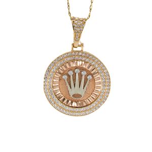 DIJE ROLEX 3 TONOS CON ZIRCONES 18K