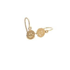ARETES ZARCILLOS CARA FELIZ 18K