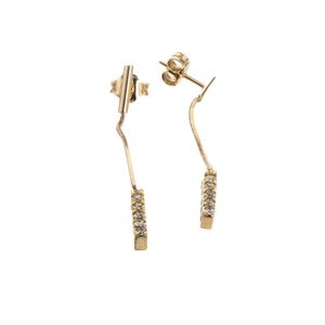 ARETES TOPOS LARGOS CON ZIRCONES 18K