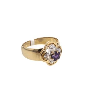 ANILLO FLOR CON ZIRCONES 18K