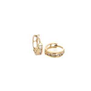 ARETES ARGOLLAS CON ZIRCONES 18K