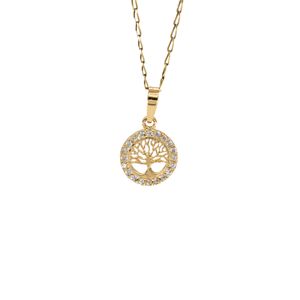 DIJE ARBOL DE LA VIDA CON ZIRCONES 18K
