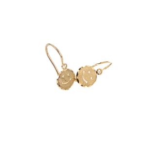 ARETES ZARCILLOS CARA FELIZ 18K