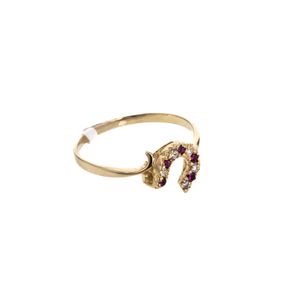 ANILLO HERRADURA CON ZIRCONES 18K