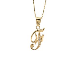 DIJE LETRA F CON ZIRCONES 18K