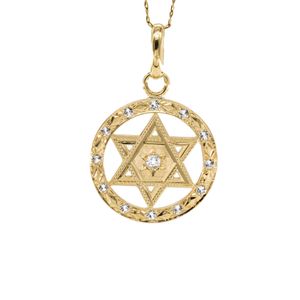 DIJE ESTRELLA DE DAVID CON ZIRCONES 18K