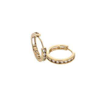 ARETES ARGOLLAS CON ZIRCONES 18K