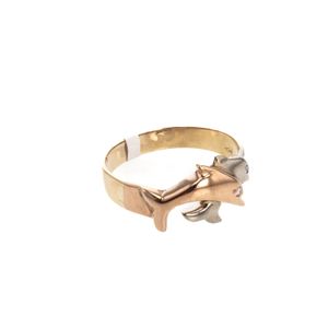 ANILLO DELFINES 2 TONOS 18K