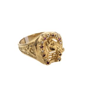 ANILLO HERRADURA CON ZIRCONES 18K