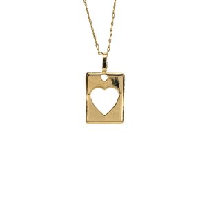 DIJE PLACA CORAZON 18K