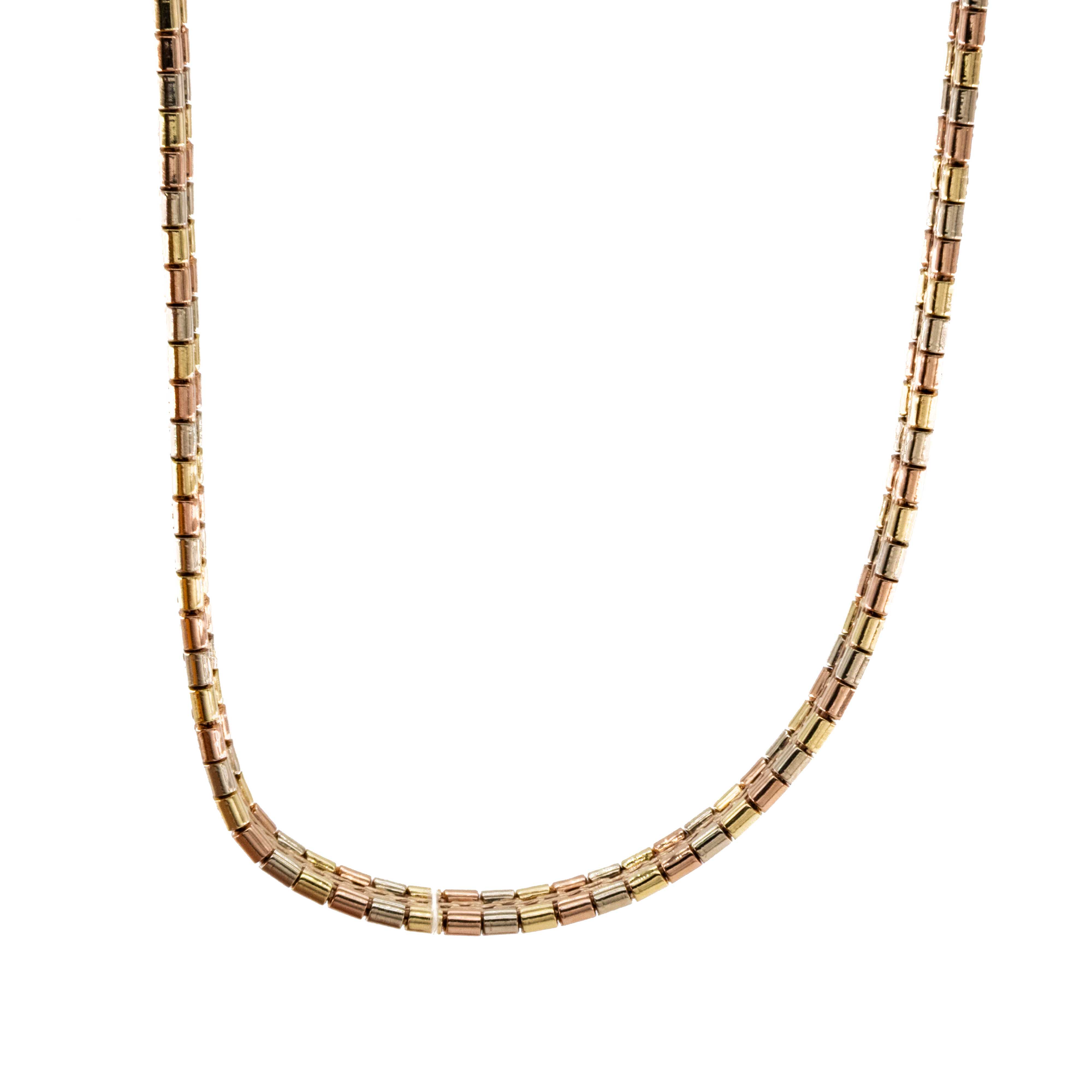 CADENA COLLAR 3 TONOS 18K