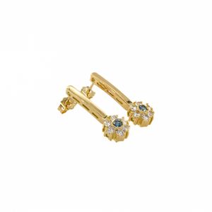 ARETES TOPOS CON ZIRCONES 18K