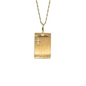DIJE PLACA CRUZ 18K