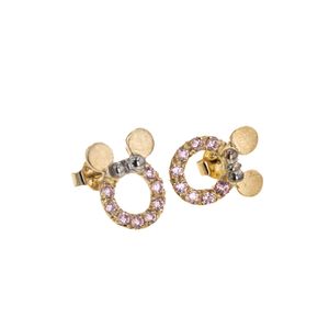 ARETES TOPOS CON ZIRCONES 18K