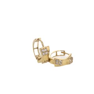 ARETES ARGOLLAS CON ZIRCONES 18K