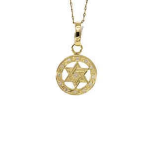 DIJE ESTRELLA DE DAVID CON ZIRCONES 18K