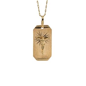DIJE PLACA CRISTO 18K