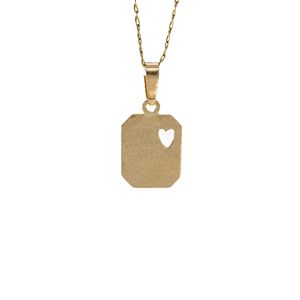 DIJE PLACA CORAZON 18K