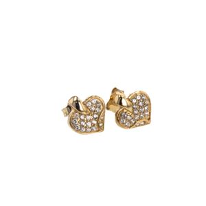 ARETES TOPOS CORAZON CON ZIRCONES 18K