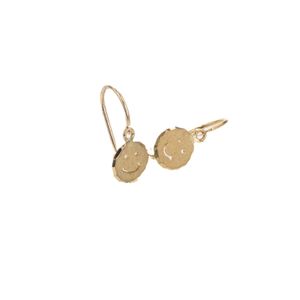 ARETES ZARCILLOS CARA FELIZ 18K