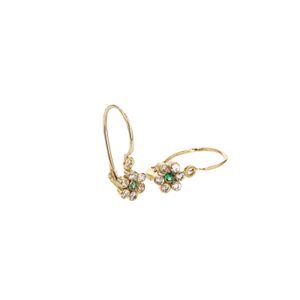 ARETES ZARCILLOS FLOR CON ZIRCONES 18K