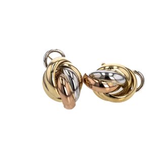 ARETES CORTOS 3 COLORES 18K