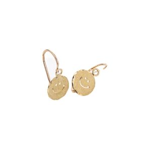 ARETES ZARCILLOS CARA FELIZ 18K