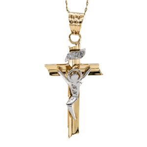 DIJE CRUCIFIJO 2 COLORES 18K