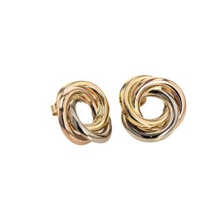 ARETES TOPOS 3 TONOS 18K