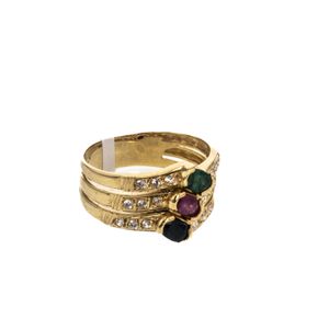 ANILLO CON ZIRCONES 18K