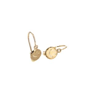 ARETES ZARCILLOS CARA FELIZ 18K