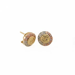 ARETES CORTOS ANGEL CON ZIRCONES 18K