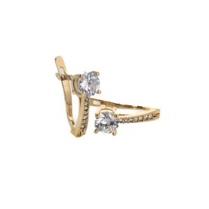 ARETES CORTOS CON ZIRCONES 18K