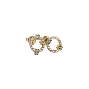 ARETES TOPOS CON ZIRCONES 18K