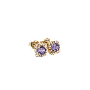 ARETES TOPOS CON ZIRCONES 18K