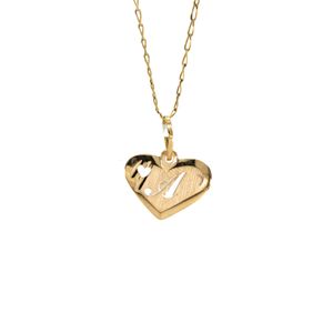 DIJE CORAZON CON LETRA 18K