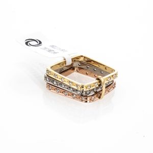 ANILLO 3 OROS ZIRCONES 18K