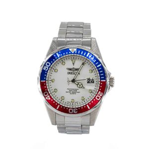 RELOJ INVICTA AVERO - TABLERO BLANCO - BISEL ROJO - AZUL
