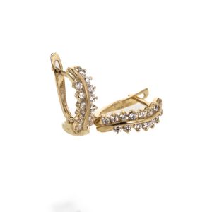 ARETES CORTOS CON ZIRCONES 18K