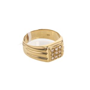 ANILLO PLACA CON ZIRCONES 18K