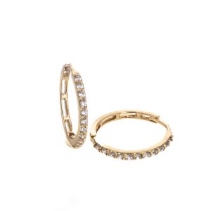 ARETES ARGOLLAS CON ZIRCONES 18K