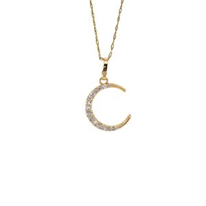 DIJE LUNA CON ZIRCONES 18K