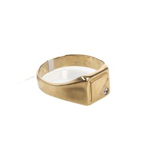 ANILLO PLACA CON ZIRCON 18K
