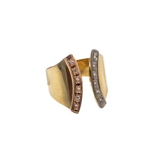 ANILLO 3 TONOS CON ZIRCONES 18K
