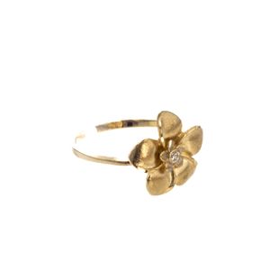 ANILLO FLOR SATINADA 18K