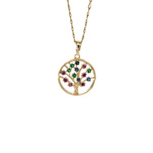 DIJE ARBOL CON ZIRCONES 18K