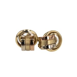 ARETES CORTOS 3 TONOS 18K