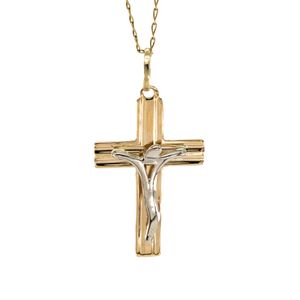 DIJE CRUCIFIJO 2 TONOS 18K