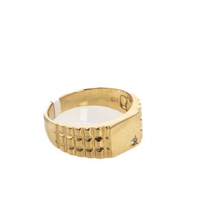 ANILLO PLACA CON ZIRCON 18K