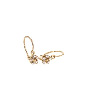 ARETES ZARCILLOS FLOR CON ZIRCONES 18K